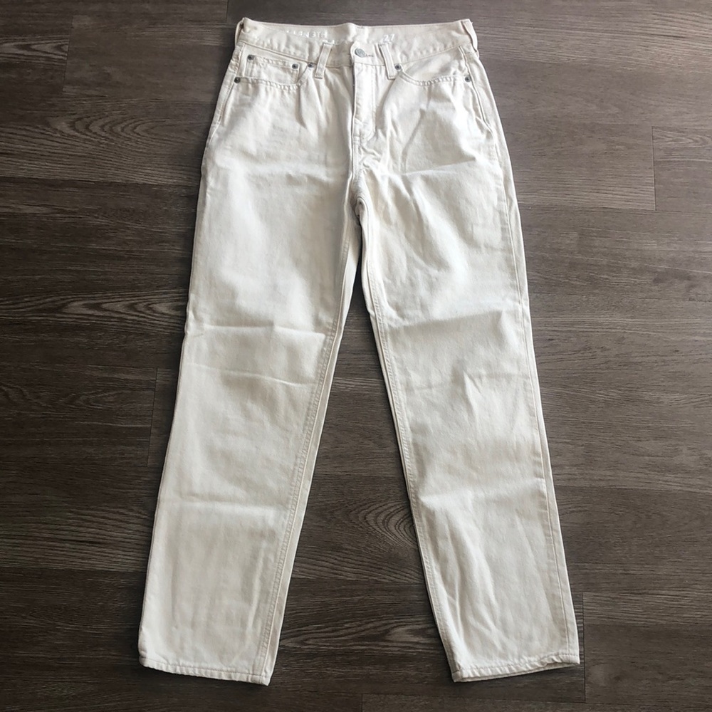 J Crew High-rise full-length '90s classic straight-fit jean ecru sz. 27